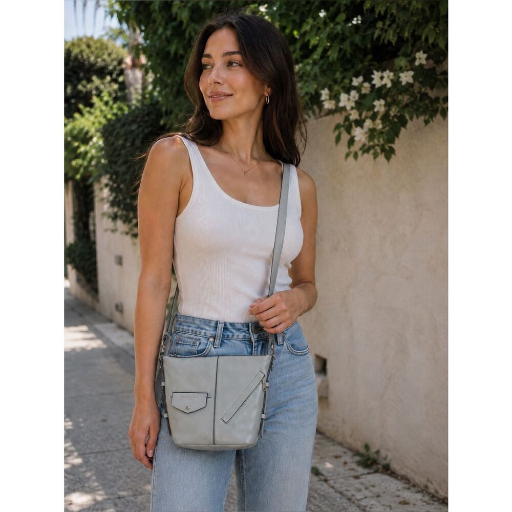 Marc Jacobs The Sling Back Mini Light Gray Leather Crossbody